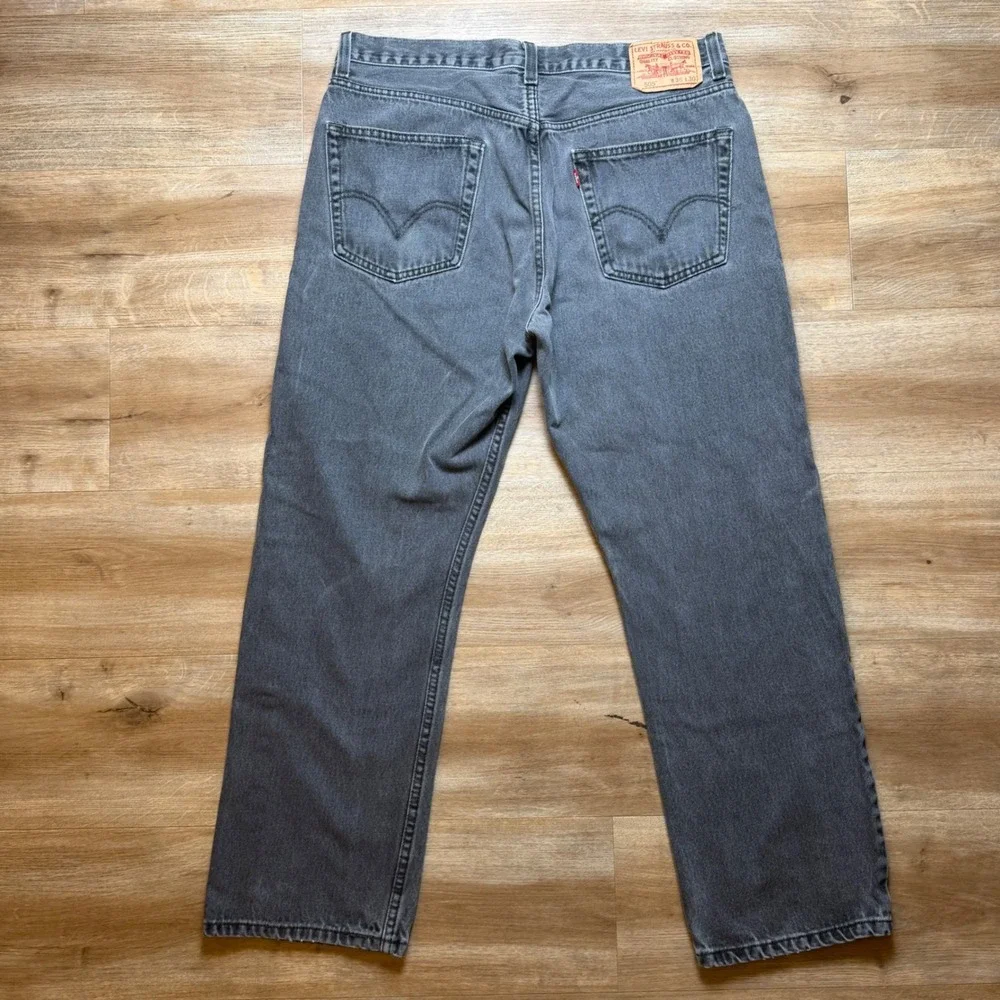 Levi's 505 Regular Fit Jeans Mens 36x30 Grey Straight Leg Denim Pants Y2K